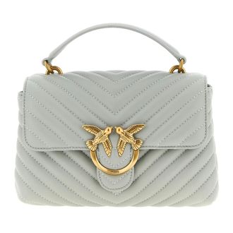 Pinko Pinko, Tassen, Dames, Grijs, ONE Size, Leer, Mini Lady Love Puff Handtas