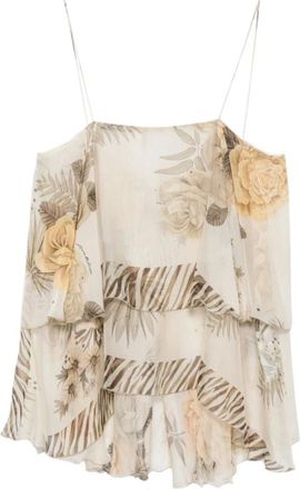 Anna Molinari Dames, Tops, Beige, Maat: XS Zijde
