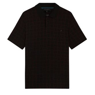Ted Baker Eduard Square Jacquard Zwarte Poloshirt