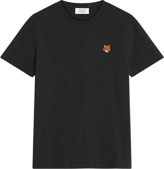 Maison Kitsun&eacute; Fox Head Regular T-Shirt - Dames - T-shirts - Zwart - M - Tops