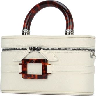 Roger Vivier Womens Vivier Top Handle Bag White Leather