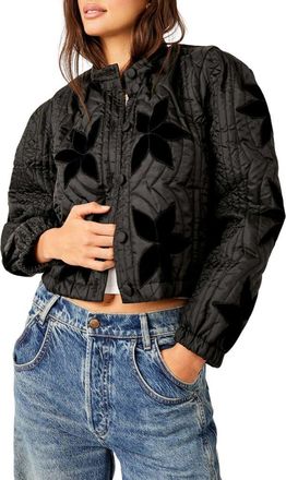Free People Quinn Quilted Crop Jacket in Black at Nordstrom Rack, Size X-Large