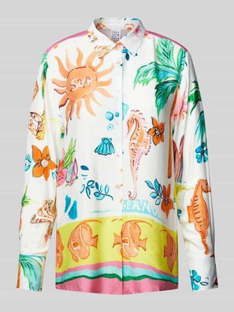 Emily van den Bergh Regular Fit Bluse mit durchgehender Knopfleiste in Weiss, Gr&ouml;&szlig;e 40