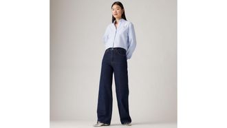 Levi's Ribcage Wide Leg Jeans - Womens - 23X30 - Dark Wash / Shaded View