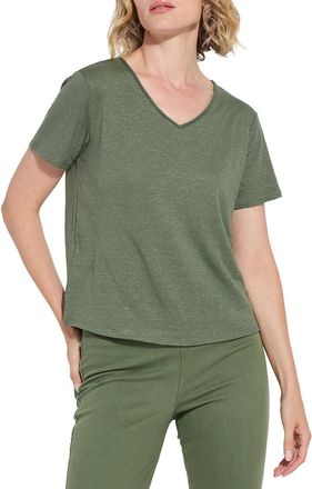 Lyss&eacute; Cyrus Box Cut Linen-Blend T-Shirt