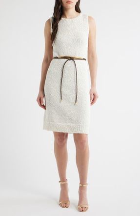 DKNY Boucl&eacute; Knit Sheath Dress in Cream at Nordstrom, Size X-Large