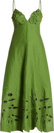 Farm Rio Abito midi con applicazione - Verde