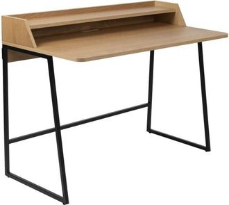 White Label Escritorio de madera marr&oacute;n