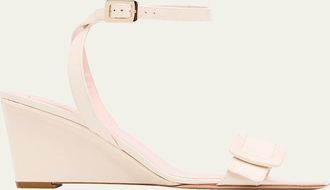 Roger Vivier 60mm Belle Vivier Patent Leather Wedge Sandals