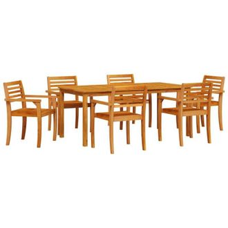 vidaXL Conjunto De Comedor De Jard&iacute;n 7 Pcs Marr&oacute;n Vidaxl