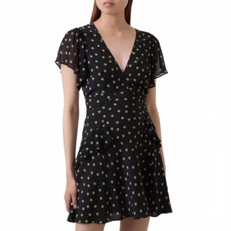 Rixo Sutton Mini Dress In Spot Olive