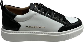 Alexander Smith Leren Sneaker met Logo Detail - Heren - Sneakers - Zwart - 40 EU - Schoenen