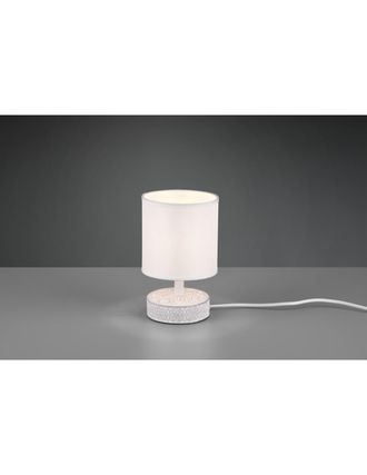 Reality L&aacute;mpara De Mesa Blanca Moderna Pantalla De Tela De Cer&aacute;mica Marie Trio Lighting