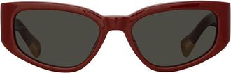 Jacquemus Bold Geometric Frame Sunglasses - Red