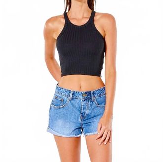 Rip Curl Womens Premium Rib Tank Top In Black
