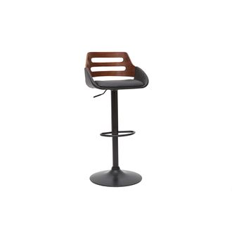 Miliboo Taburete De Cocina Regulable De Dise&ntilde;o Negro Y Nogal Pernik