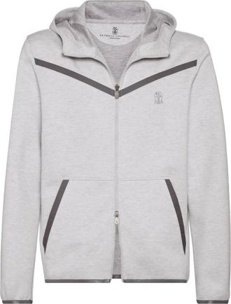 Brunello Cucinelli Heren, Sweatshirts & Hoodies, Grijs, Maat: XL Katoen