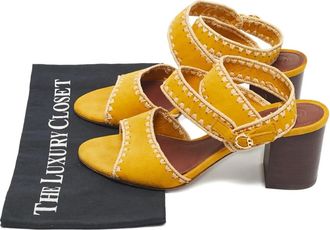 Tory Burch Sandali con tacco largo e cinturino alla caviglia - Giallo