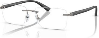 A|X Armani Exchange 56mm Rectangle optical glasses in Grey at Nordstrom
