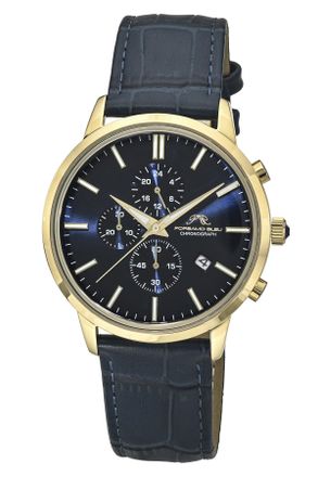 Porsamo Bleu Aura Chronograph Genuine Leather Gold Tone and Blue Mens Watch 1432AAUL