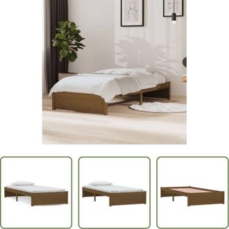 vidaXL Letto singolo - Giroletto Ambra in Legno Massello 90x190 cm Single
