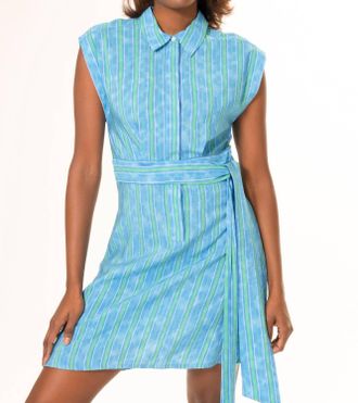 Area Stars Stripe Short Dress In Blue