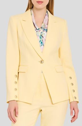 Tahari by ASL One-Button Blazer in Buttercup at Nordstrom, Size 16P