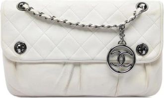 Chanel Pre-owned Vintage Quilted Flap Shoulder Bag - Dames - Vintage Schoudertas - Wit - ONE Size - Leer - Vintage