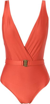 Lygia & Nanny Evita Liso V-neck swimsuit - women - Polyamide/Spandex/Elastane - 38 - Orange