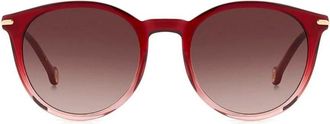 Carolina Herrera CHHER0230S2OOAC Acetate Round-Frame Sunglasses - Red