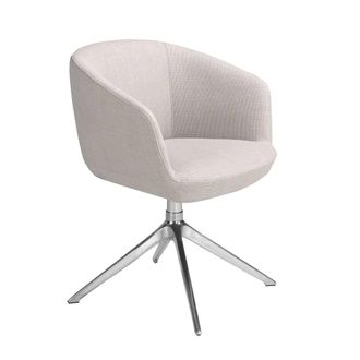 Angel Cerd&aacute; Light Grey Fabric Swivel Dining Chair, Chrome Legs