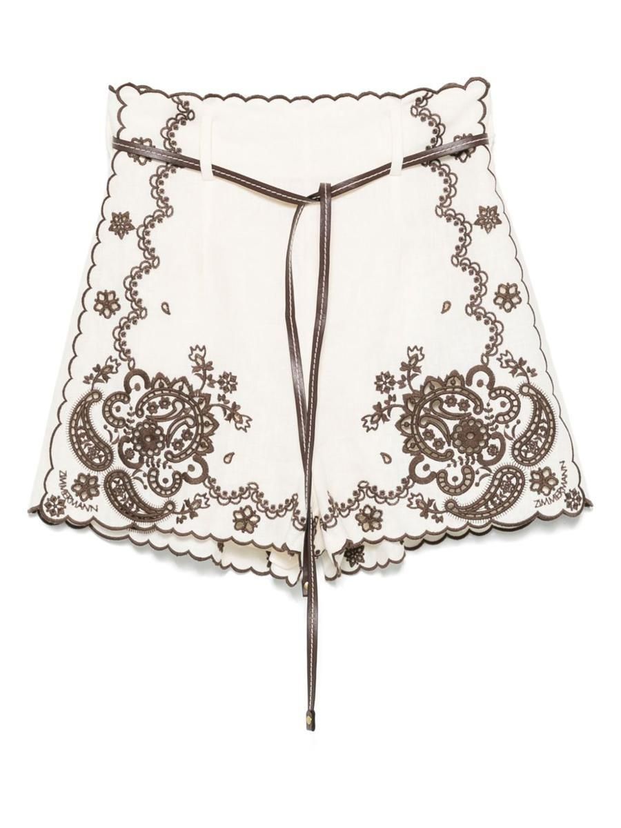 Zimmermann Ascension Embroidered Linen Shorts from $493.00