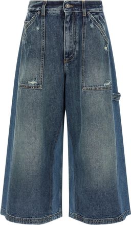Dolce & Gabbana Blue Cotton Bermuda Womens Shorts