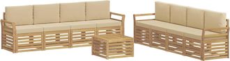vidaXL Conjunto De Sof&aacute;s De Exterior 9 Uds. Y Beige Poli&eacute;ster Vidaxl