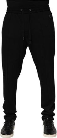 Dolce & Gabbana Sweatpants, male, Black, Size: 2XL Viscose Skinny Logo Jogger Pants