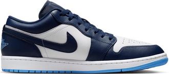 Nike Jordan Mens AJ 1 Low - Basketball Shoes Midnight Navy/White/Univ Blue Size 10.0