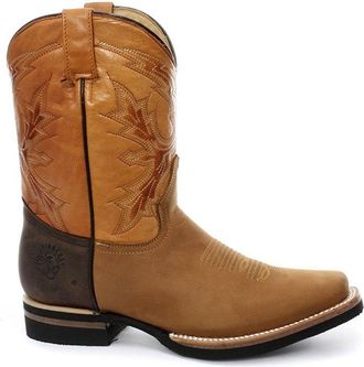 Grinders New El Paso Womens Tan Brown Real Leather Cowboy Boot Slip On Mid Calf Boots (6 UK / 39 EU)