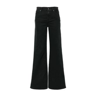 Dondup Zwarte Wide Leg Denim Jeans - Dames - Loose Fit Jeans - Zwart - W29 - Denim - Jeans