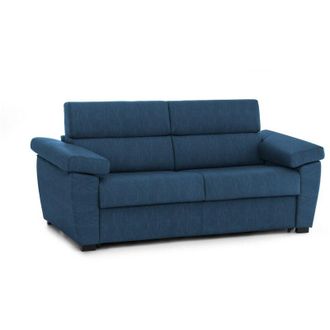 Dmora Dmora - Sof&aacute; Cama 3 Plazas Trino, Sof&aacute; Convertible Para Sal&oacute;n, Acolchado, Desenfundable, Calidad 100% Made In Italy, 225x95 H100 Cm, Azul Claro