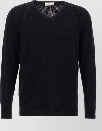 Maryya boucl&eacute; v-neck long-sleeve sweater
