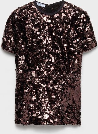 Prada Embroidered sequin top