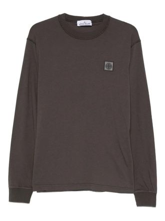 Stone Island T-shirt met logopatch - Grijs
