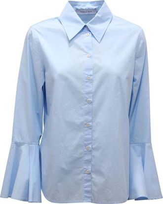 Emma & Gaia Camicia WO Katoenen Shirt - Dames - Overhemden - Blauw - S - Katoen - Overhemden