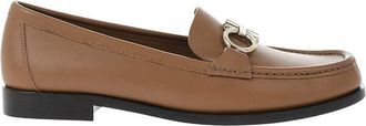 Ferragamo Brown Logo Leather Loafers