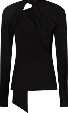 Victoria Beckham Womens Long Sleeve Top Black Polyester Tops