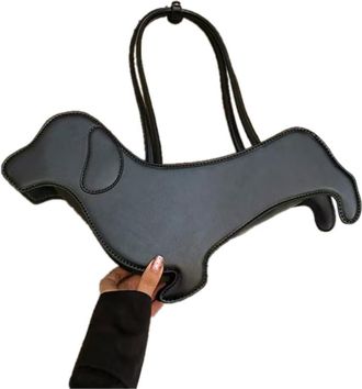 Generic NYSDM three-dimensional dachshund shoulder bag pu fabric retro handbag design underarm bag