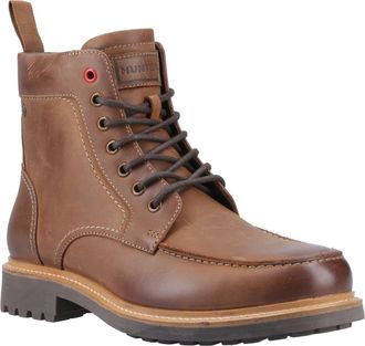 Hunter Shaws Leather Mens Dark Tan Ankle Boots - Beige - Size UK 10