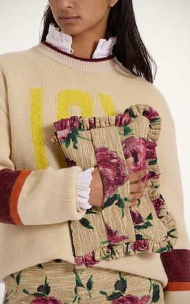 La DoubleJ Hand Pochette in Roses Light Beige at Nordstrom