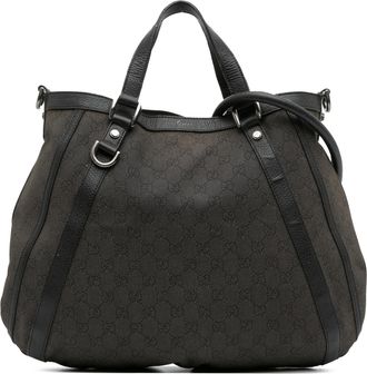 Gucci Pre-owned Womens Gg Canvas Tote Signature Bag - Dark Grey Textile - One Size