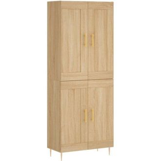 vidaXL Highboard Sonoma Oak 69.5x34x180 cm Engineered Wood vidaXL